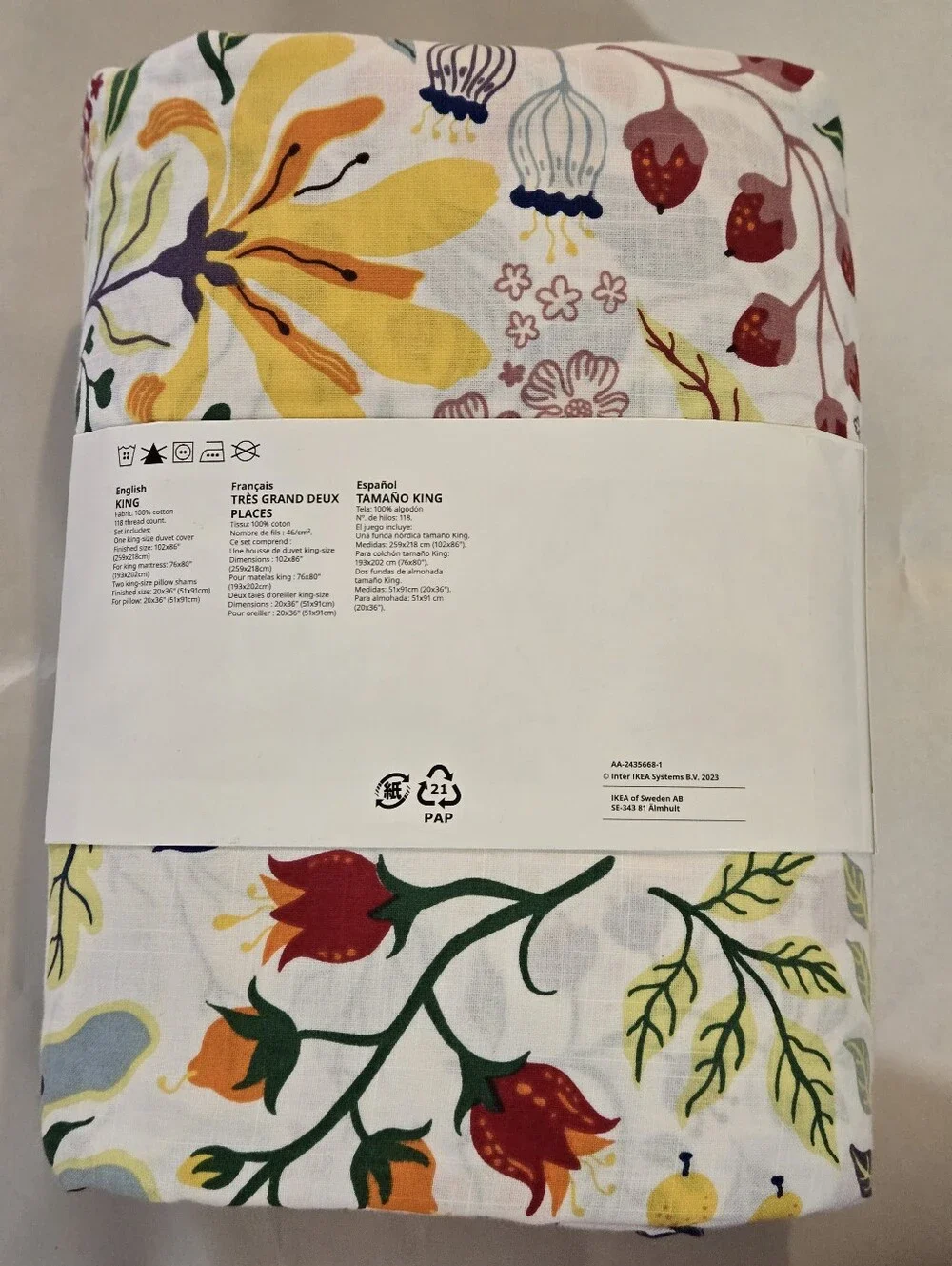 STRANDLUMMER King Floral Duvet Set - Multicolor